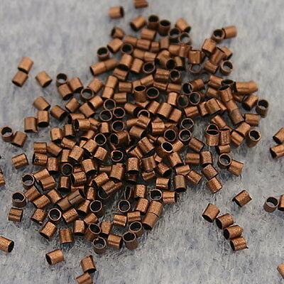 1000pcs antiqued copper tone crimps tube findings beads  h3346