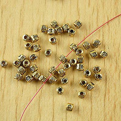 100pcs dark gold tone 3mm pattern spacer beads h1854