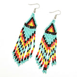 Fashion Jewelry Hook Earring Colorfull beaded long tassel Earring Bohe Earring