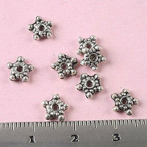 100pcs Tibetan silver studded star charms finding h1788