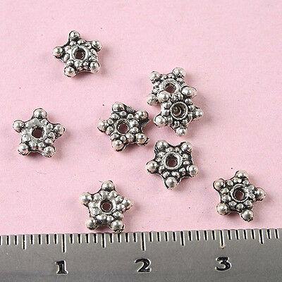 100pcs Tibetan silver studded star charms finding h1788