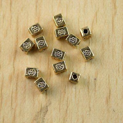90pcs dark gold-tone crafted cubiod spacer beads h1291