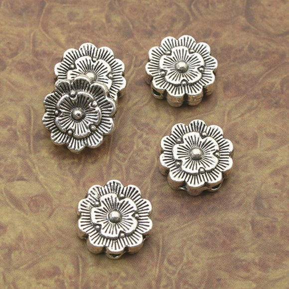 10pcs Tibetan Silve flower Spacer bead Findings X0084
