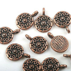 40pcs copper tone crafted flower charms H1939