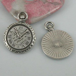 6pcs tibetan silver color clock charms EF0510