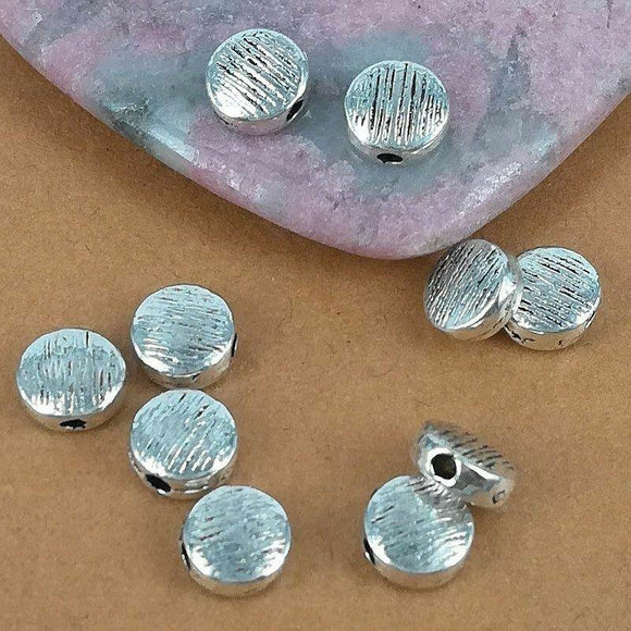 60pcs tibetan  silver color crafted 6mm wide spacer beads H0490