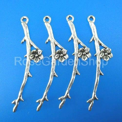 10pcs tibetan silver one plum flower pendants G197