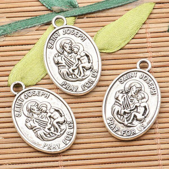 5pcs tibetan silver color SAINT JOSEPH design  charms EF2586