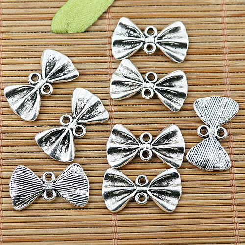 18pcs tibetan silver color bowknot design link connector  EF1299