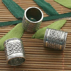 6pcs dark silver tone tube beads h3279