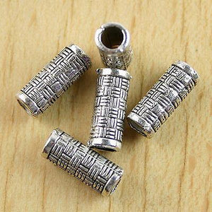 20pcs Tibetan silver tone textured tube shaped beads h0249