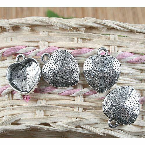 12pcs tibetan  silver heart shape charms G1115