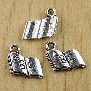 25pcs Tibetan silver color adorable "ABC" book charms h0350