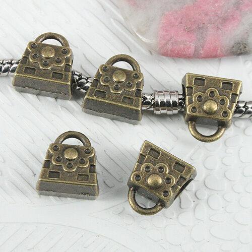 8pcs antiqued bronze color 2sided hand bag design Loose beads EF0857