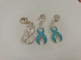 Pick Sliver Color Enamel Ribbons Dangles Awareness Hope design Charms Clasp