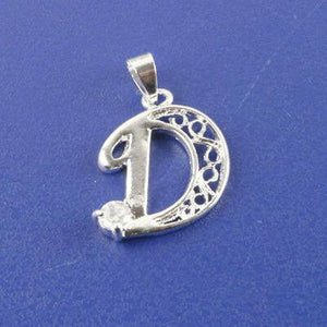 SILVER plated Alphabet Letters for 26pcs with Crystal Rhinestone pendant charms