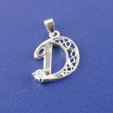 SILVER plated Alphabet Letters for 26pcs with Crystal Rhinestone pendant charms