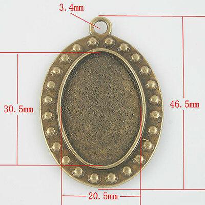 4pcs antique bronze oval picture frame in 30x20mm G803