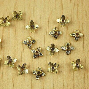 150pcs dark gold-tone thalami spacer beads h2054