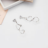 Fashion Jewelry Stud Earring geometric Hollow out Bending wave twist Ring