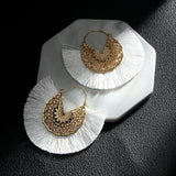 Fashion Bohemian Earrings Hook Tassel Fringe Boho Dangle Earrings Jewelry 1 Pair