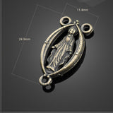 Factory 20 PCS/Lot 11.4mm*24.9mm small metal diy handmade antique silver plated religious Christian charms linker for bracelets