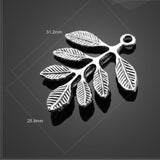 Factory price 20 PCS/Lot 25.8mm*31.2mm antique silver plated small metal diy handmade tree leaves charms