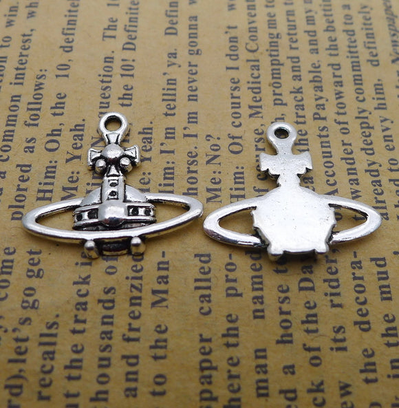 Fashion 20Pcs 19*21mm Antique Silver Plated Alloy Satellite Charms Necklace Pendant Accessories Charms For Diy Jewelry Making