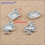 Good Quality 10 Sets(40 Pieces)/Lot Antique Silver Plated Small Metal Jewelry Making Poker Charms 4 Charms/Set