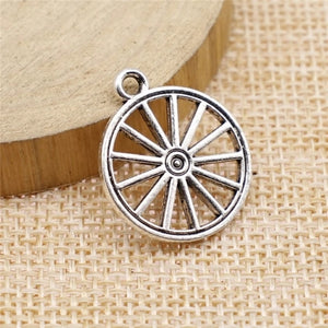 12pcs 19.7MM Tibetan Silver Pendant The wheels Round Charms H0047