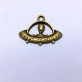 H0104 High quality 20 PCS/Lot 36mm*10mm jewelry handmade Antique Bronze Metal Alien charms for jewelry making