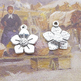 20 Pieces 17x15mm Antique Silver Color Flower Charms Necklace Bracelet For DIY Jewelry Making