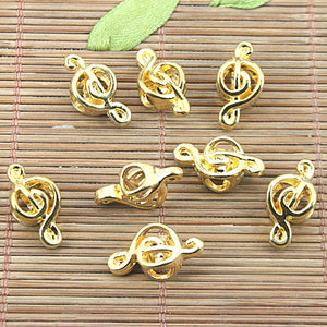 8pcs gold tone hollow musice note spacer beads 18x9mm  h0979