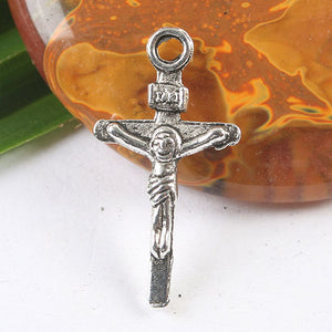 20pcs dark silver tone crucifix charm h3424