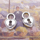 Newest 15Pieces 17*12mm Zinc Alloy Antique Silver Color Heart Lock Charms Necklace Pendant Accessory For DIY Jewelry Making