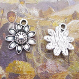 20 Pieces 16x13mm Antique Silver Color Sunflower Charms Necklace Earrings For DIY Jewelry Making
