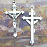 Newest 10Pieces 20*38mm Mixed Alloy Antique Silver Color Cross Jesus Charms Necklace Pendant Accessory For DIY Jewelry Making EF3818