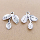 Newest 8Pieces 23*28mm Zinc Alloy Antique Silver Color Leaf Charms Earring Necklace Pendant Accessory For DIY Jewelry Handcraft