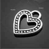 High quality 20 PCS/Lot 12.4mm*14.4mm antique silver plated diy jewelry handmade small heart charms