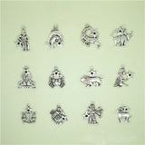 High Quality 120 Pieces(10 sets)/Lot 22mm*20mm Antique Silver Plated Small Zodiac Charms For Jewelry Making Factory Wholesale