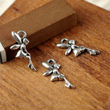 High Quality 50 Pieces/Lot 18mm*7mm Tibetan Silver Flying Angel Girl Charm Fairy Charms For Jewelry Making EF3686