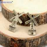 High Quality 10 Pieces/Lot 27mm*16mm Antique Bronze Plated Vintage Winnower Windmill Charms