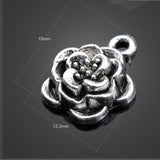 10 PCS/Lot 12.2mm*15mm antique silver plated small metal diy handmade beautiful flowers charms ef4534