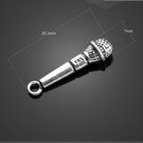 Factory price 20 PCS/Lot 26.3mm*7mm suspension metal diy handmade antique silver plated microphone charms