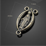 Factory 20 PCS/Lot 11.4mm*24.9mm small metal diy handmade antique silver plated religious Christian charms linker for bracelets