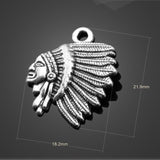 High quality 20 PCS/Lot 18.2mm*21.9mm antique silver plated religious tribal chiefs head charms