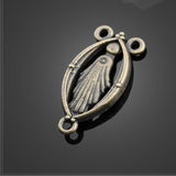 Factory 20 PCS/Lot 11.4mm*24.9mm small metal diy handmade antique silver plated religious Christian charms linker for bracelets