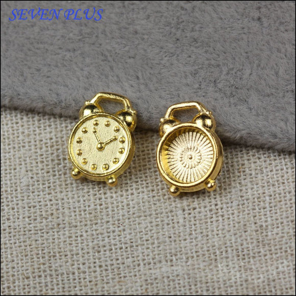 10 Pieces/Lot 10mm*14mm Gold Color Alarm Clock Charms Diy Metal Charms ef4277