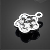 10 PCS/Lot 12.2mm*15mm antique silver plated small metal diy handmade beautiful flowers charms ef4534