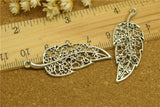 High Quality 20 Pieces/Lot 41mm*15mm Antique SIlver Plated leaf charm